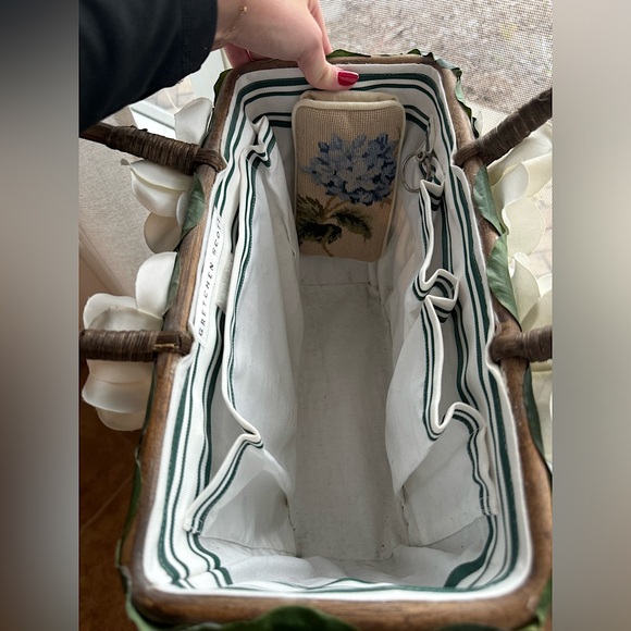 Gretchen Scott Designs White / Green Floral Handle Bag - Picture 6 of 7